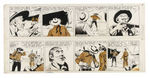 “THE LONE RANGER” ORIGINAL ART FOR EIGHT 1941 DAILY STRIPS PUBLISHED IN “DELL” COMIC BOOK #1.