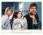 "STAR WARS" CAST-SIGNED LOBBY CARD.