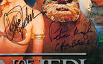 "STAR WARS RETURN OF THE JEDI" ONE SHEET POSTER SIGNED BY THREE CAST MEMBERS.