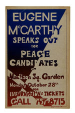 EUGENE McCARTHY/PAUL O'DWYER TWO-SIDED 1968 POSTER.