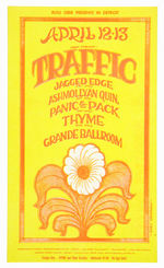 TRAFFIC GRANDE BALLROOM CONCERT POSTCARD.