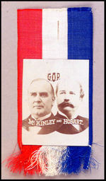 "MCKINLEY AND HOBART" RIBBON W/REAL PHOTOS.