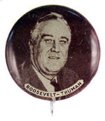 "ROOSEVELT-TRUMAN" FDR PICTURE BUTTON.