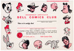 "WALT DISNEY'S COMICS AND STORIES" 1953 SUBSCRIPTION MAILER FOLDER & DELL COMICS CLUB CARD FOLDER.