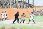 1890 NATIONAL LEAGUE SPRING TRAINING ORIGINAL ART BY CUBAN ARTIST JORGE S.