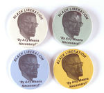 REVOLUTIONARY SOCIALIST LEAGUE (4) MALCOLM X BUTTONS.