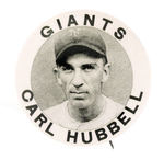 "GIANTS CARL HUBBELL STADIUM BUTTON.