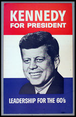 "KENNEDY FOR PRESIDENT" CARDBOARD POSTER.