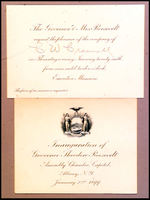 GOVERNOR THEODORE ROOSEVELT 1899 INAUGURAL CARD AND EXECUTIVE MANSION INVITATION