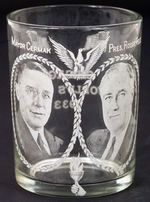 FDR AND CHICAGO MAYOR/CHICAGO WORLDS FAIR 1933 GLASS.