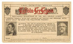 “THE LINCOLN-LEE LEGION” ABSTINENCE PLEDGE CARD.