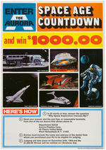 AURORA "SPACE AGE COUNTDOWN" RETAILER'S STORE CONTEST SIGN.