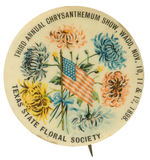 “TEXAS STATE FLORAL SOCIETY” 1898 BUTTON FROM HAKE COLLECTION.