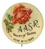 APPARENT ROSE GROWERS GROUP SUPERB COLOR BUTTON FROM HAKE COLLECTION.