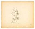 THE COUNTRY COUSIN ABNER MOUSE PRODUCTION DRAWING.