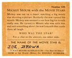 “MICKEY MOUSE WITH THE MOVIE STARS” GUM CARD #105.