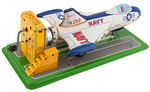 LINEMAR NAVY JET/LAUNCHER  WIND-UP/FRICTION TIN LITHO TOY.
