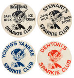 BIG JON 'NO SCHOOL TODAY' COLLECTION OF "SPARKIE" CLUB BUTTONS.