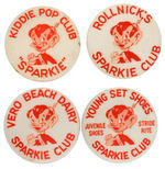 BIG JON 'NO SCHOOL TODAY' COLLECTION OF "SPARKIE" CLUB BUTTONS.