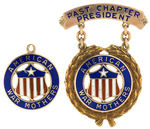 "AMERICAN WAR MOTHERS" CHARM AND "PAST CHAPTER PRESIDENT" BADGE BOTH 10K.