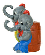 DOUBLE ELMER ELEPHANT RARE TOOTHBRUSH HOLDER.