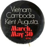 "VIETNAM CAMBODIA KENT AUGUSTA" BUTTON.