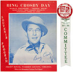 "BING CROSBY DAY SOUVENIR PROGRAM" & RIBBON BUTTON.