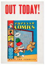 "POPULAR COMICS" NEWSTAND DISPLAY SIGN.