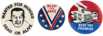 WORLD WAR II TRIO OF ANTI JAPANESE BUTTONS.