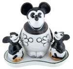 MICKEY MOUSE GERMAN CHINA CONDIMENT SET AND SALT & PEPPER CELLAR.