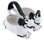 MICKEY MOUSE GERMAN CHINA CONDIMENT SET AND SALT & PEPPER CELLAR.