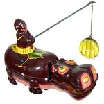 HAPPY HIPPO TIN LITHO WIND-UP TOY BY TPS.