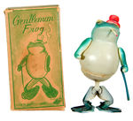 “GENTLEMAN FROG” BOXED CELLULOID/TIN LITHO 1940s WIND-UP TOY.