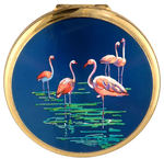 PINK FLAMINGOS POWDER COMPACT C. 1950.