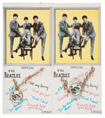 “THE BEATLES” ROUND PORTRAIT VARIETY PAIR OF CARDED BRACELETS.