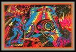 PSYCHEDELIC BLACK LIGHT MARVEL POSTER/GREETING CARD LOT.