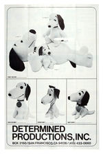 DETERMINED PRODUCTS INC. RETAILER'S CATALOGUE POSTER FEATURING PEANUTS.