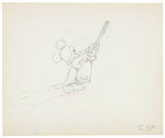 FANTASIA PRODUCTION DRAWING WITH MICKEY MOUSE AS SORCERER'S APPRENTICE.