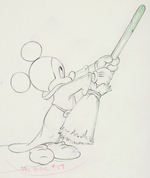 FANTASIA PRODUCTION DRAWING WITH MICKEY MOUSE AS SORCERER'S APPRENTICE.