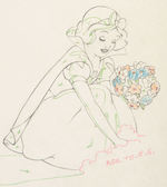 SNOW WHITE PICKING FLOWERS PRODUCTION DRAWING.