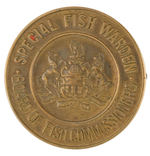 SERIALLY NUMBERED "SPECIAL FISH WARDEN" HEAVY BRASS BADGE.