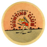 "HUSBAND HUNTING CLUB" ICONIC LOVE IN THE 1950s BUTTON.