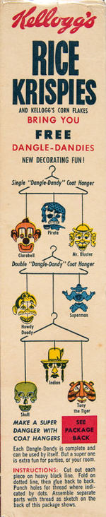 “HERE’S YOUR HOWDY DOODY DANGLE-DANDY!” RICE KRISPIES CEREAL BOX.