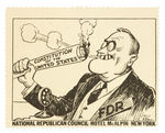 ANTI-FDR FIVE GOP ISSUED CARTOON POSTER STAMPS.