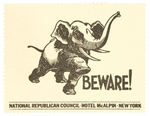 ANTI-FDR FIVE GOP ISSUED CARTOON POSTER STAMPS.