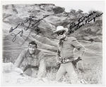 LONE RANGER CLAYTON MOORE & TONTO JAY SILVERHEELS SIGNED PHOTO.