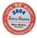 KERRY BUTTON WITH OBAMA AS COATTAIL.