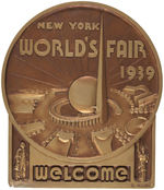 "NEW YORK WORLD'S FAIR 1939 WELCOME" SIGN.