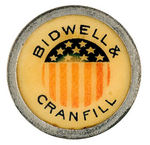 "BIDWELL & CRANFILL" SCARCE 1892 PROHIBITION PARTY LAPEL STUD.