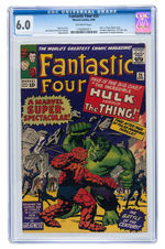 "FANTASTIC FOUR" #25 APRIL 1964 CGC 6.0 FINE (THING VS INCREDIBLE HULK).